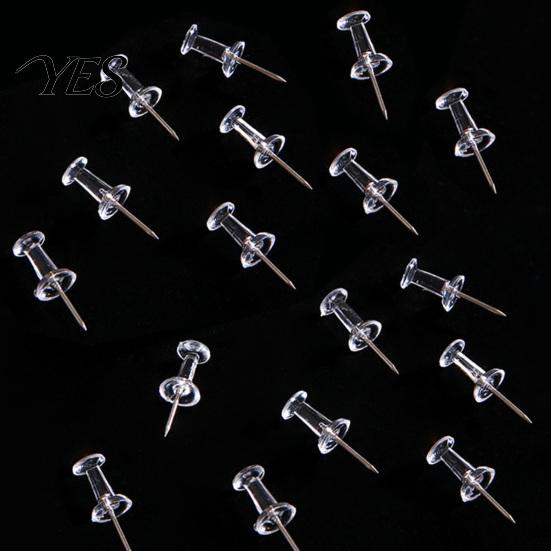 Kalender-Stecknadeln 100/200/500 Stück Klare Pins, Transparente Kunststoffkopf-Daumennägel, Leicht zu entfernende Stahlspitze Nägel für Pinnwand, Büro
