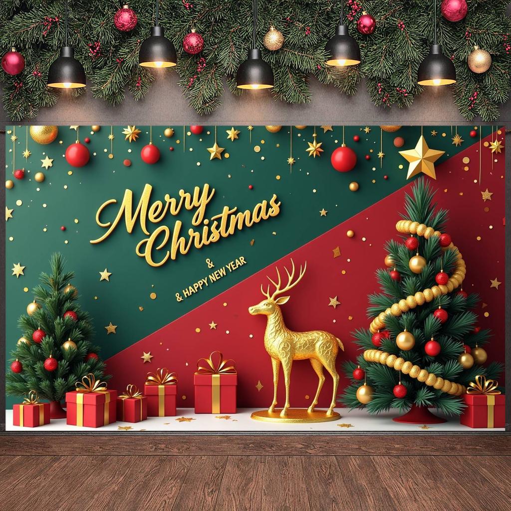 Holiday Banner Christmas Ball Ornament Xmas Banner Winter Banner Festive Pattern For Home Decoration Festive Decoration Family