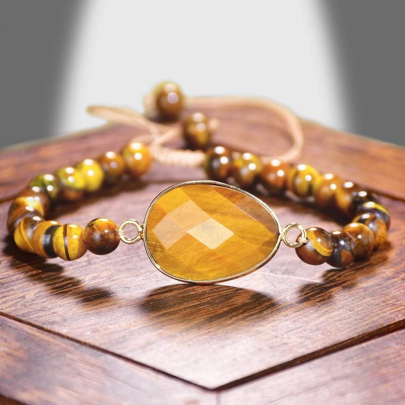 Handmade Natural Stone Bracelet Women Adjustable Crystal Beaded Wristband Fresh Sweet Style Jewelry