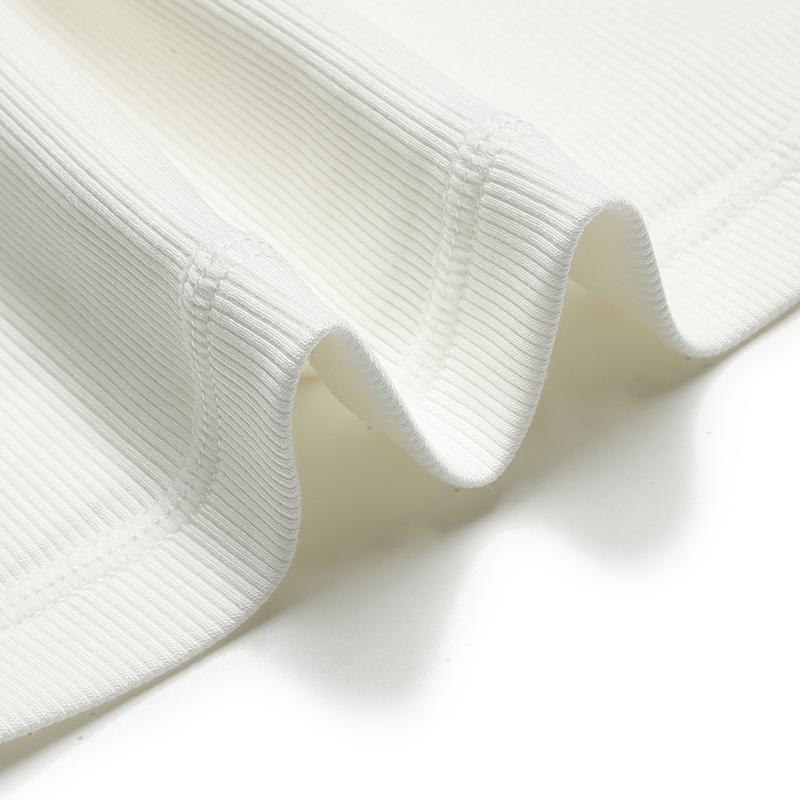 FILA White Fashion Classic Simple Basic Trendy Casual Versatile Comfortable Slim Knit Short Sleeve T-Shirt Women tops Cloud-White F11W623121FWT