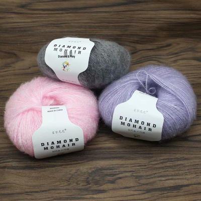Diamond Pony Medium Fine Mohair Yarn for Hand-Knitted Crochet Coats and Scarves