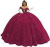 One Shoulder Wedding Dress Large Skirt Trailing Blue Sequin Evening Dress Bar Mitzvah Princess Dress