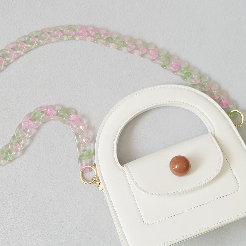 New Woman Bag Accessory Parts Neon Chain Candy Crossbody Resin Luxury Strap Women Hanging Chains Acrylic Shoulder Chain