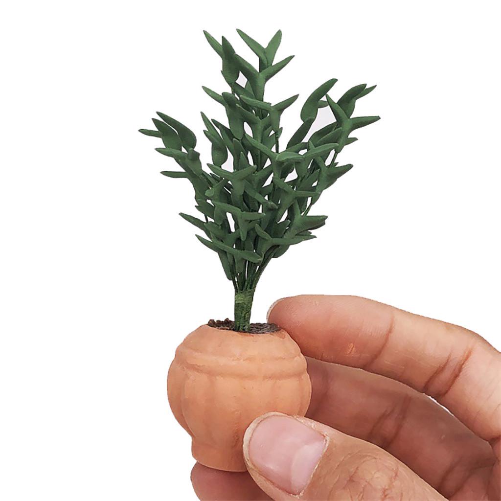 Artificial 1/12 Dollhouse Flower Miniature Exquisite Green Plant Ornament Decor