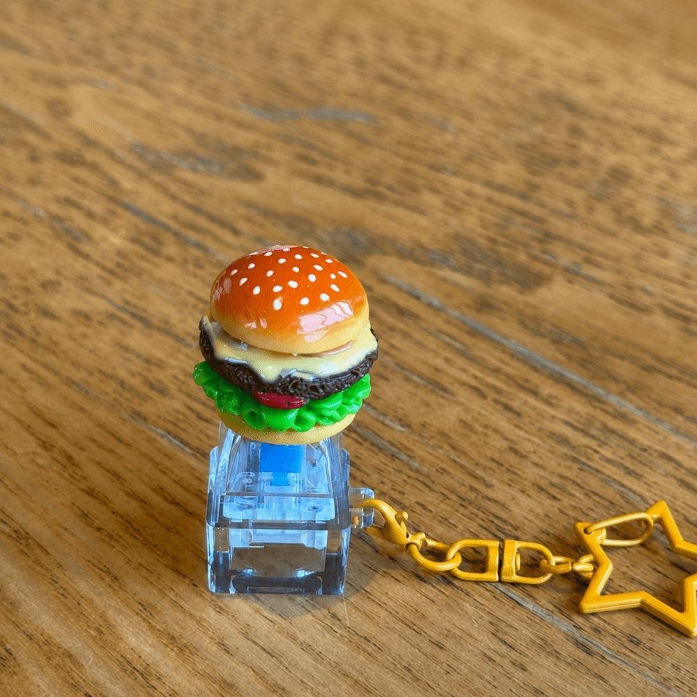 Cartoon Bread Keycap Keyboard Keyring Pendant with Light Toy Keychain Fidget Keychain  For Adults 6