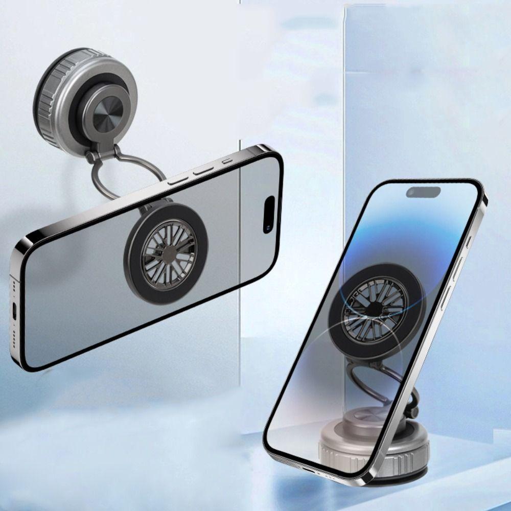 

Adjustable Vacuum Suction Cup Phone Holder Car Navigation Suction Cup Holder for Car/Gym/Mirror срібний