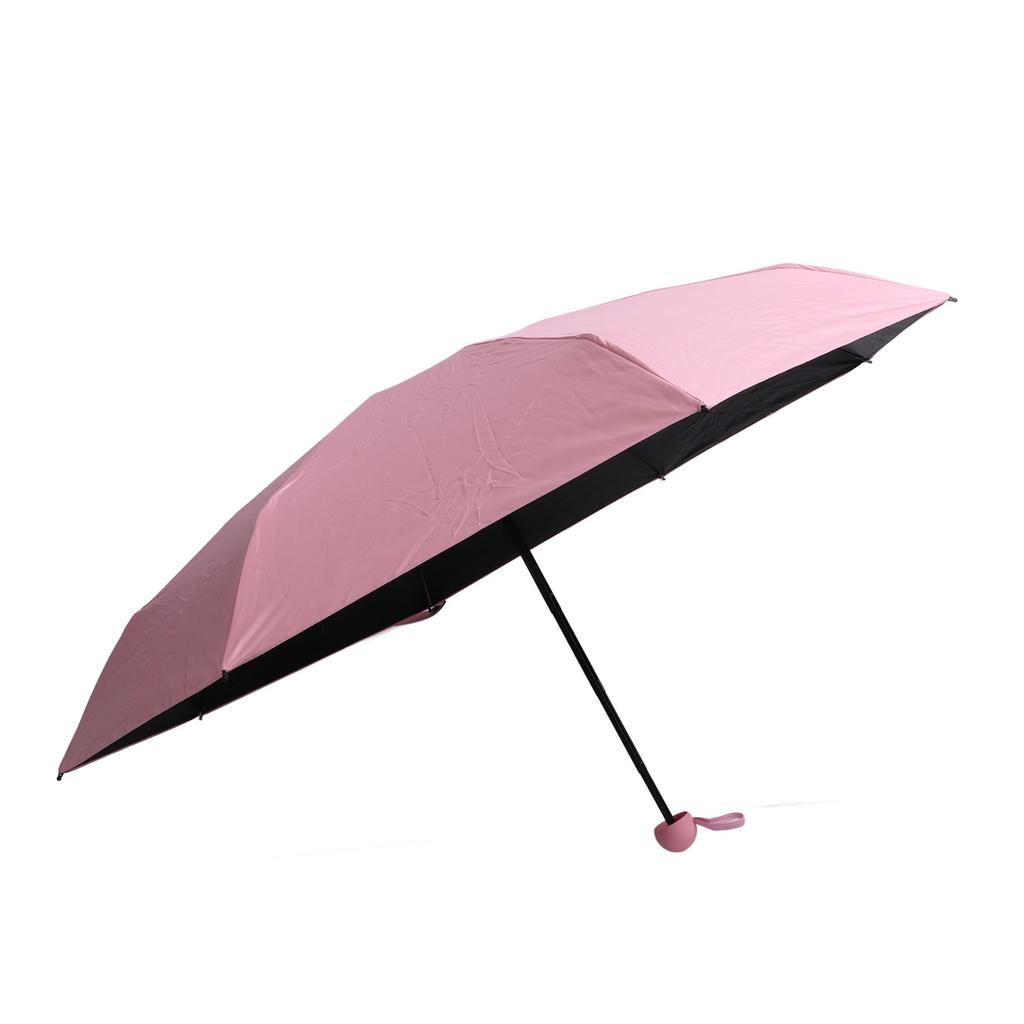 Capsule Umbrella 8 Ribs 5 Folding Portable Sunscreen Rain Dual Use Umbrella Light Pink Gift