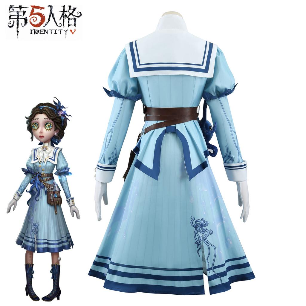 Fifth Personality Cos Suit Metal Headdress Purple Pickup Doctor Immortal Flower Cosplay Game Anime Costume