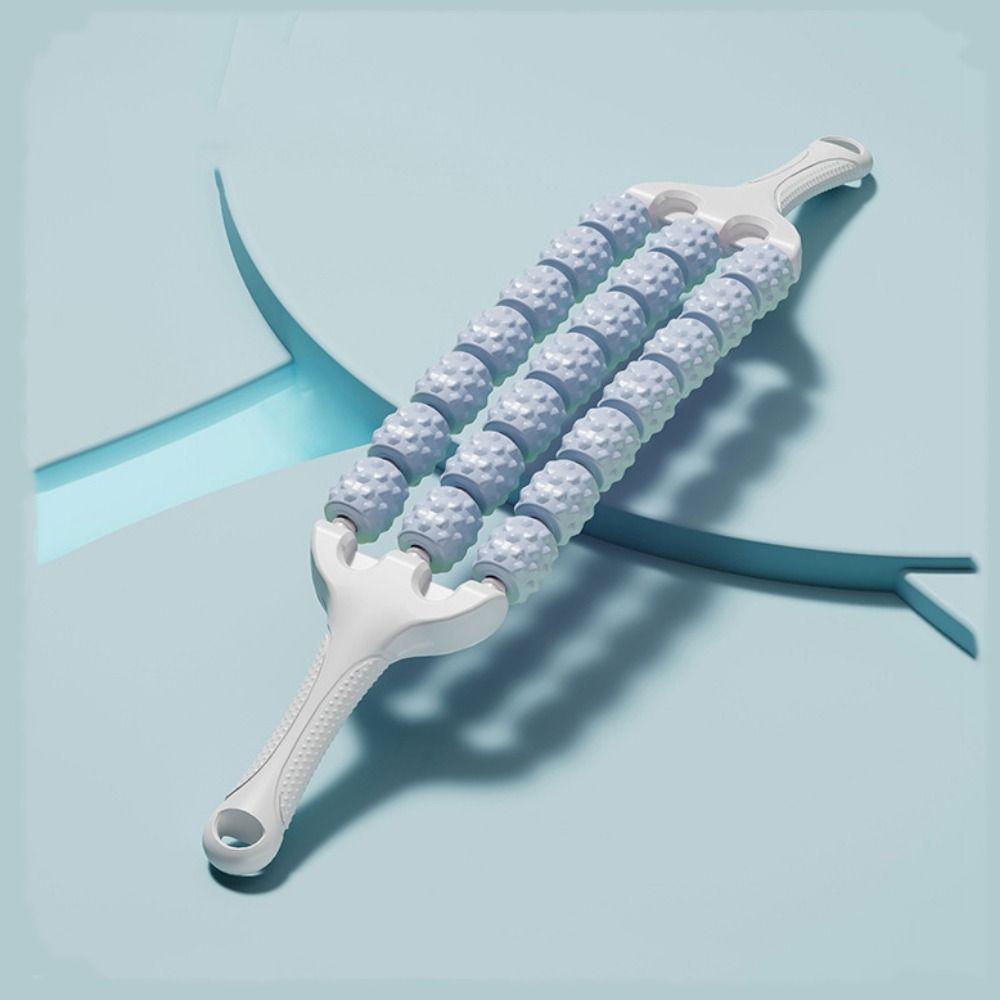 Three Rows Curved Massage Roller Multifunction Fascia Stick Portable Yoga Massage Stick  Arms