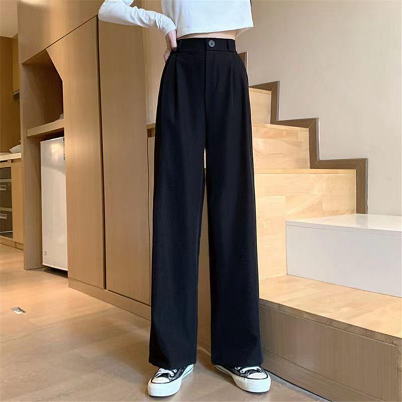 Women's High-Waisted Black Wide-Leg Pants for Petite & Pear-Shaped Figures