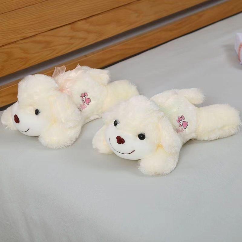 White Smiley Face Scarf Dog Car Plush Toy Children'S Doll Throw Pillow Grab Machine Doll Activity Gift