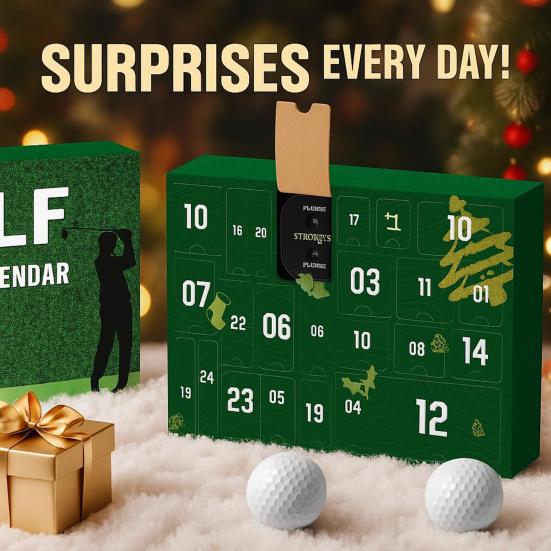 Golf Advent Calendar 2025 for Men Teen Boys 24 Days Christmas Countdown Calendar with Golf Balls Tees Ball Markers Holiday Gift for Dad Husband