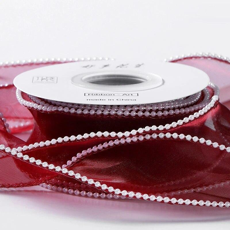 

Лента из жемчужной пряжи шириной 4 см, букет цветов, подарочная упаковка, лента ручной работы с бантом, украшение на день рождения и свадьбу вино красного