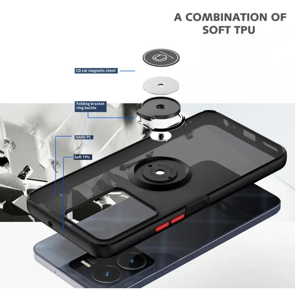 Armor Matte Case for Motorola Moto G14 G04 G04S G24 G54 G84 G53 G23 G13 G52 G42 E14 Cover Ring Magnetic Holder Stand Business Full Protection