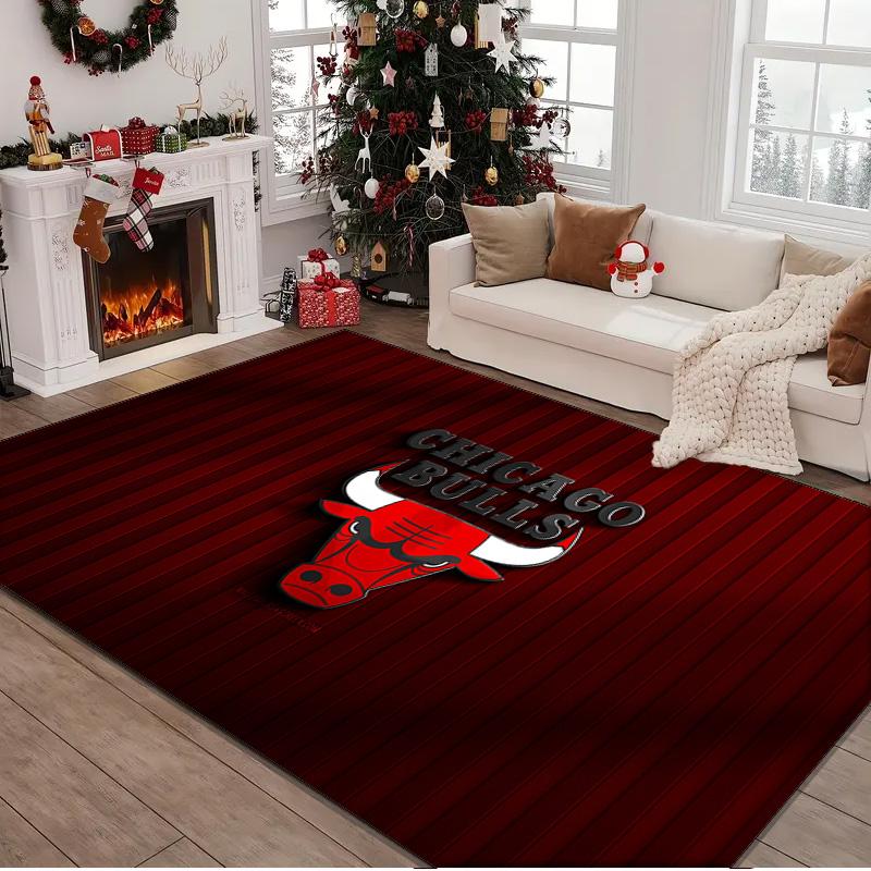 1PC rug Chicago-Bulls Logo Carpet, Chair Rug,Area Rug for Office Bedroom living rooms bedroom, Doormat decor Christmas fan gifts