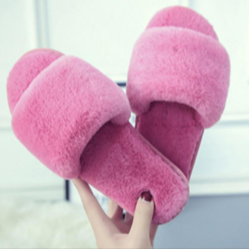Cotton slippers autumn and winter open toed plush one line mop for living, indoor floor mop, comfortable soft bottom