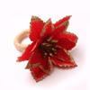 6PCS Napkin Set Red Elegant Christmas Flower Napkin for Birthday Party Wedding