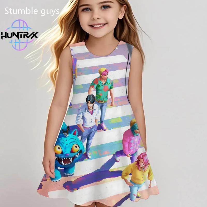 Children's Fashion Printed Clothing Casual Versatile Dresses Girls
