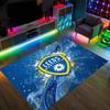 Leeds United Fußball Design Kristall Samt Teppich Gemütlich Kein?Rutschfester Teppich mit Aufdruck für Schlafzimmer Wohnzimmer Eingang