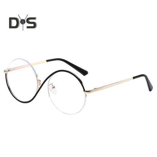 Hexenbrille, kultiges Design, flache Spiegel, leichter Metallrahmen, S-förmige Beine, runde Brille, Halloween-Party-Requisite, Cosplay-Brille