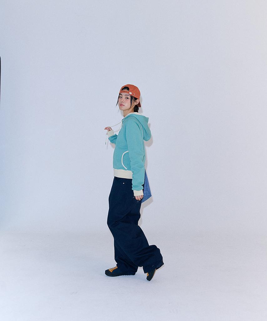 Peulleoti Star Pocket Wide Curve Pants (Navy)