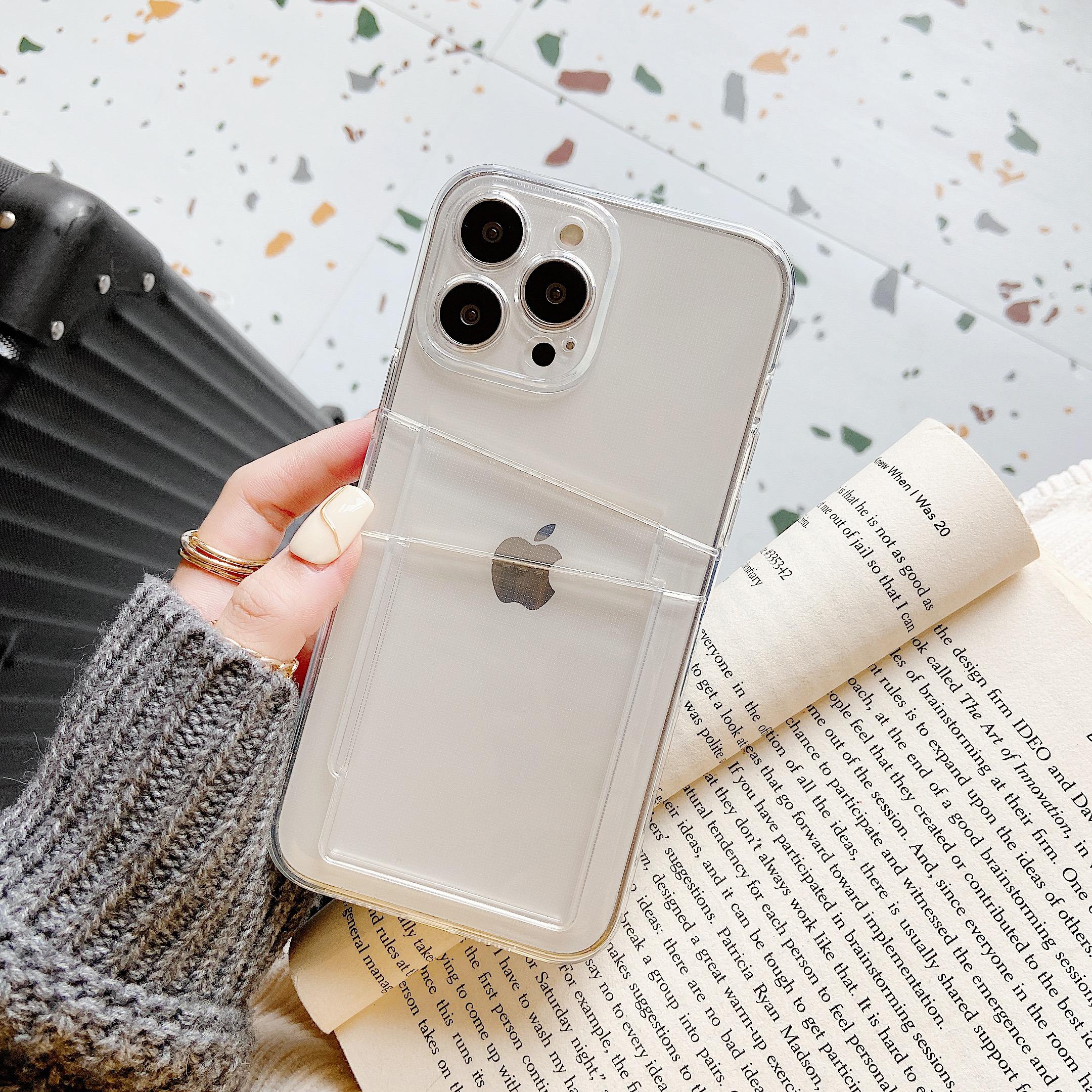 

Прозрачный чехол для телефона с двумя слотами для карт для iPhone 15 14 13 12 11 Pro Max XS Max XR X 7 Plus, мягкий силиконовый противоударный чехол For iPhone 15Pro Max