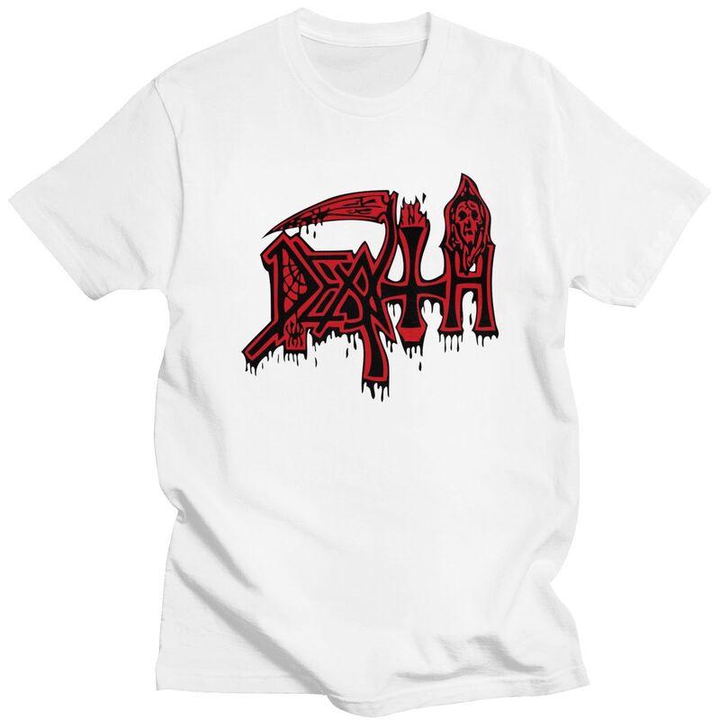 Custom Death Rock Tshirts for Men Short Sleeve Casual T Shirt Cool Heavy Metal Music Tshirt Slim Fit Pure Cotton Tee Gift Idea