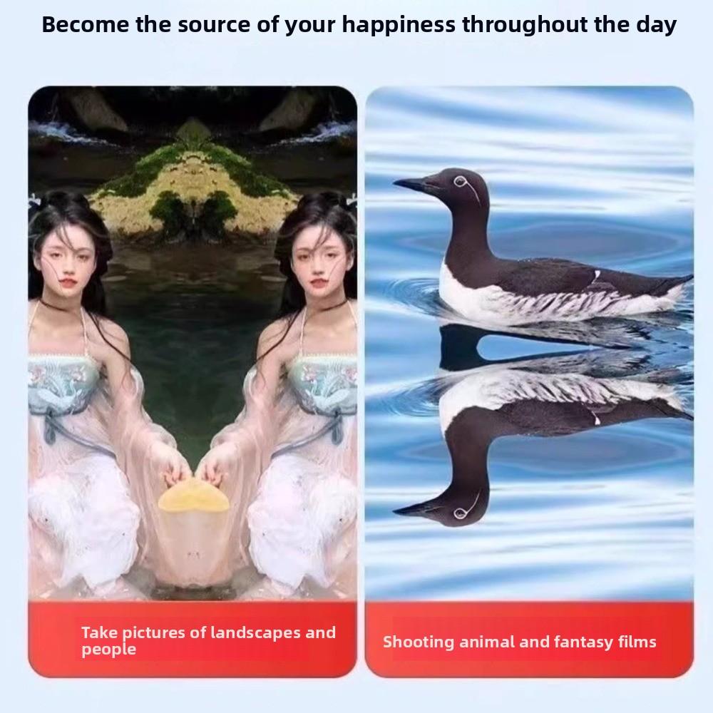 Adjustable Smartphone Camera Mirror with Cleaning Cloth Mirror Effect Lens Photography Use