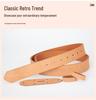 Versatile Natural Cowhide Leather Belt - Single Strap, Casual Business Style