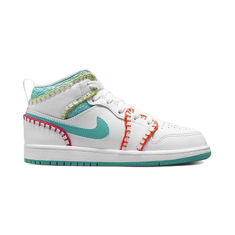 Air Jordan 1 Mid SE PS Multi Knit Kids Sneakers DM9648-100