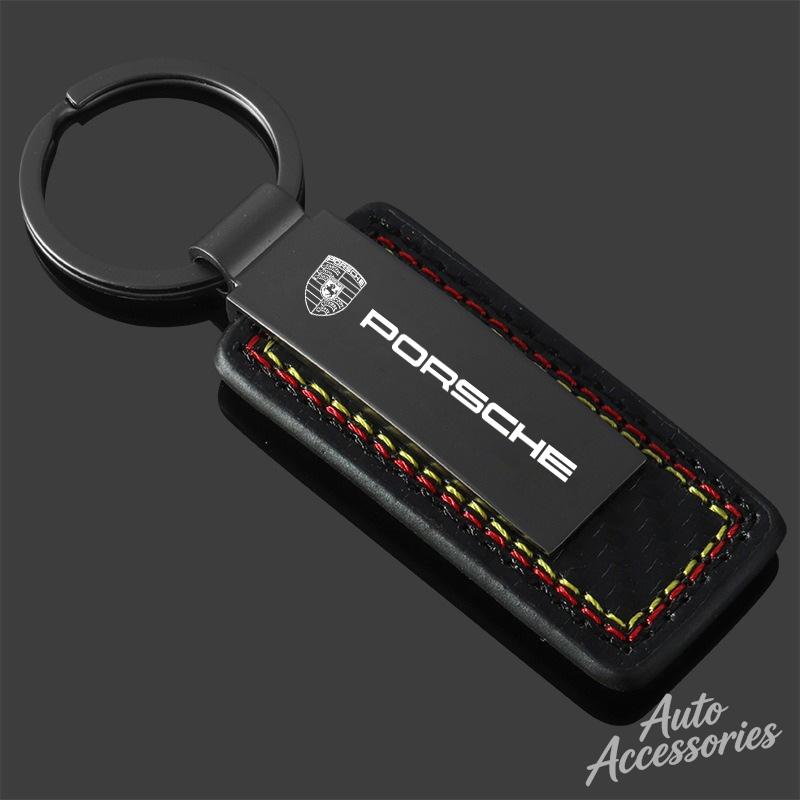 Für Porsche Cayenne Panamera Macan 911 718 Taycan Boxster Cayman 918 Pajun Metall Auto Schlüsselanhänger Schlüsselanhänger Anhänger Männer Geschenk Zubehör CY5 black