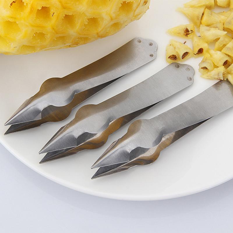 Stainless Steel Strawberry Huller Fruit Peeler Pineapple Corer Slicer Cutter Kitchen Knife Gadgets Pineapple Slicer Clips