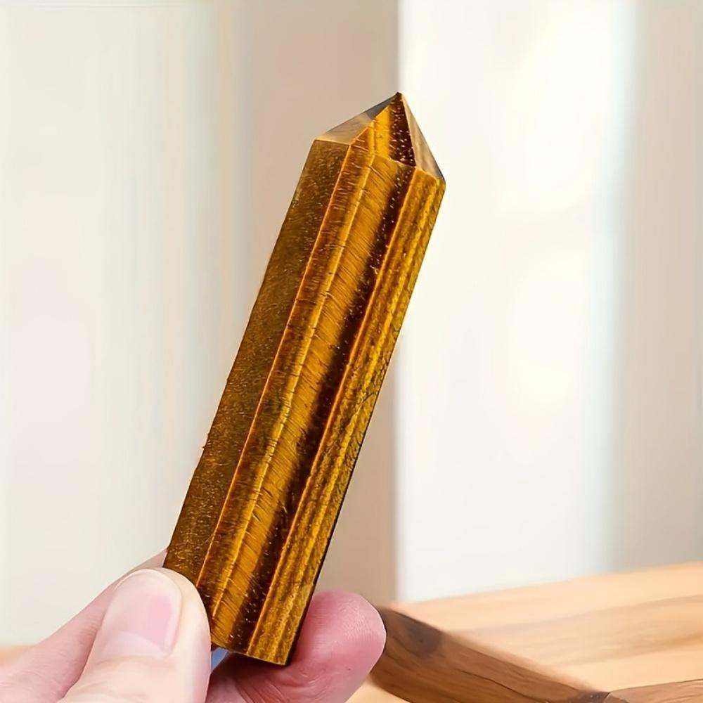 Natural Crystal Tiger Eye Stone Energy Column Obelisk Hand Polished Crystal Pillar Healing Gem Specimen Mineral Home Decor