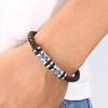 Cross-Border Stainless Steel Skull Leather Bracelet with Magnetic Buckle - Punk Hip Hop Style