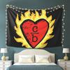 Clothes Over Bros Heart Logo Tapestry Wall Hanging Aesthetic Home Decoration Tapestries for Dorm Room