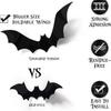 DIY Halloween 3D Realistic Black Bat Wall Stickers Home Interior Decoration Horror Props Children's Party Favorite Wall Stickers