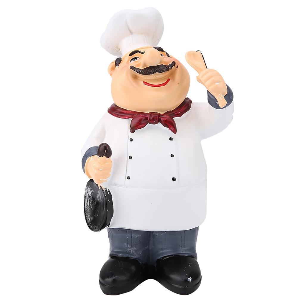 American Vintage Country Happy Chef Resin Figurine Home Restaurant Cafe Tablet Decor (71110‑04)