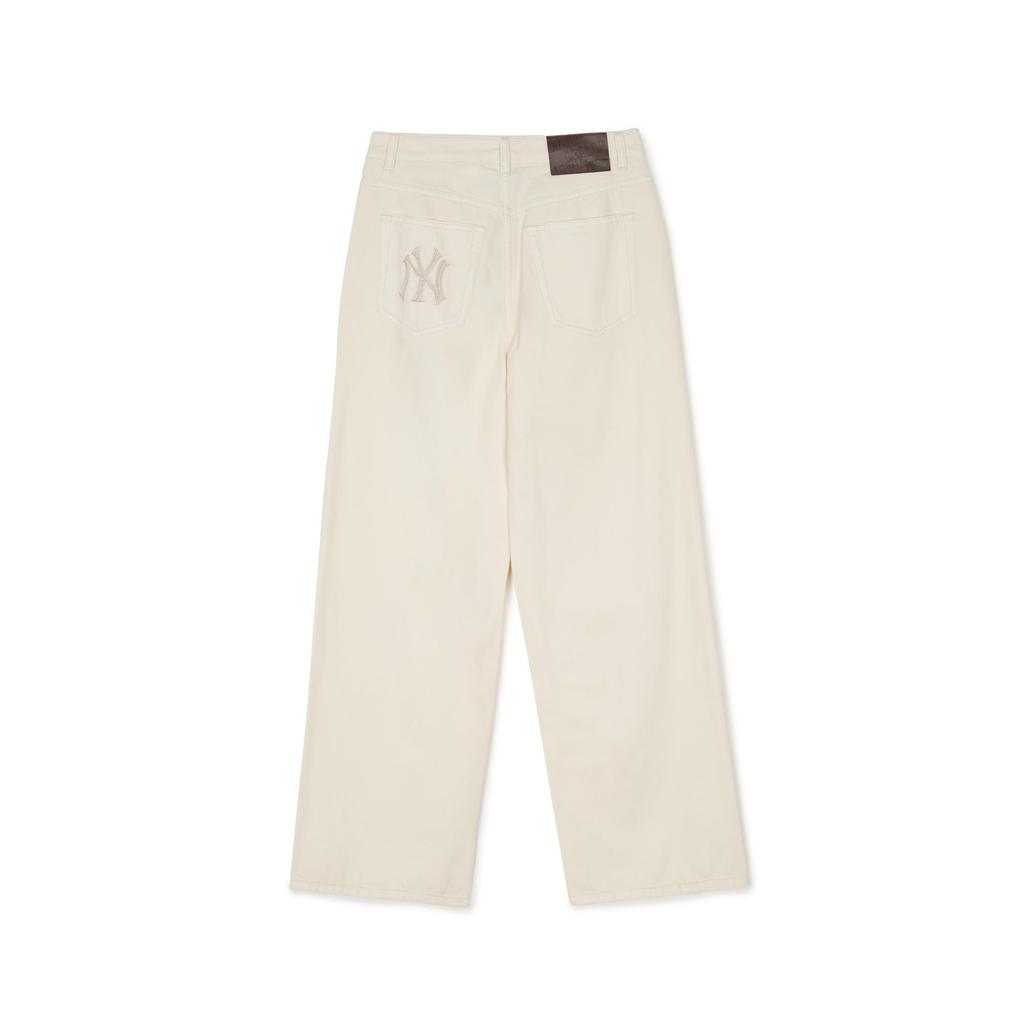 New MLB New York Yankees Denim Collection Jeans Women's Cream 3FDPB1044-50CRD