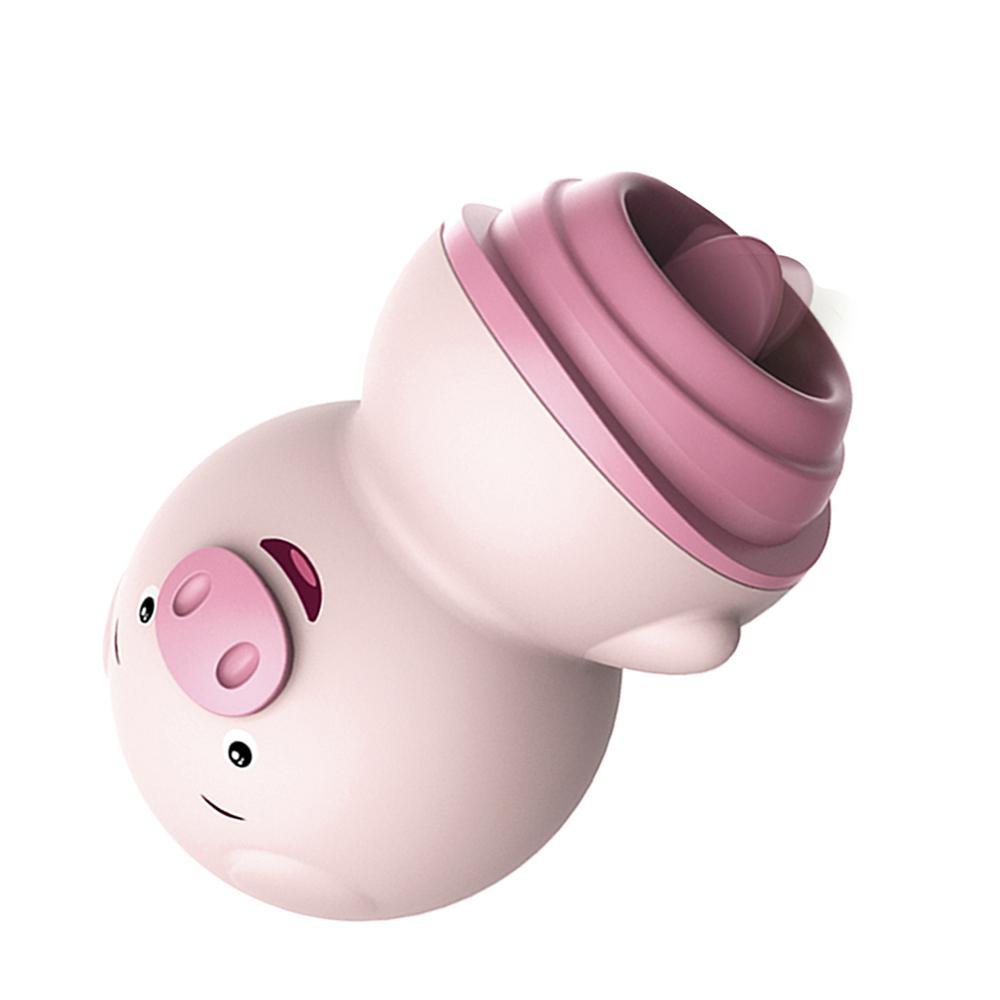 Cute Pig Tongue Licking Vibrator Clitoris Stimulator 6 Modes Nipple Massager Female Masturbator