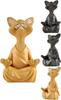 Whimsical Buddha Cat Figurine Hand Painted Resin Collectible Home Decor Gift