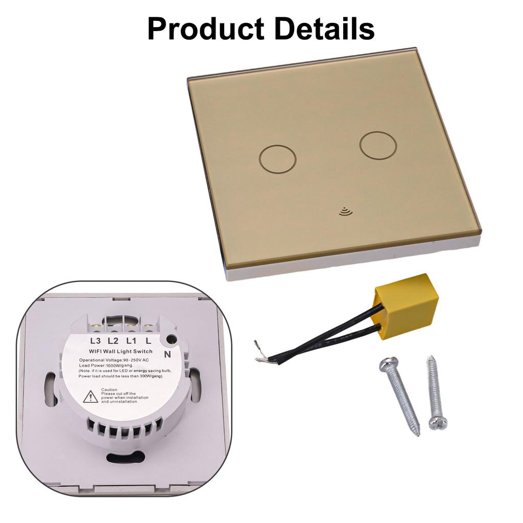 For Alexa Voice Control Switch WiFi Touch Switch Home Automation Control 86*86*35mm Energy Efficient Light Switch Energy Saving