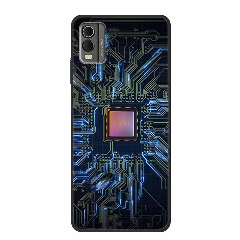 Pentru husă Nokia C32 6,5" Husă spate din silicon moale TPU de lux Carcase pentru telefon pentru NokiaC32 Protector drăguț Rezistent la șocuri Flori Capa
