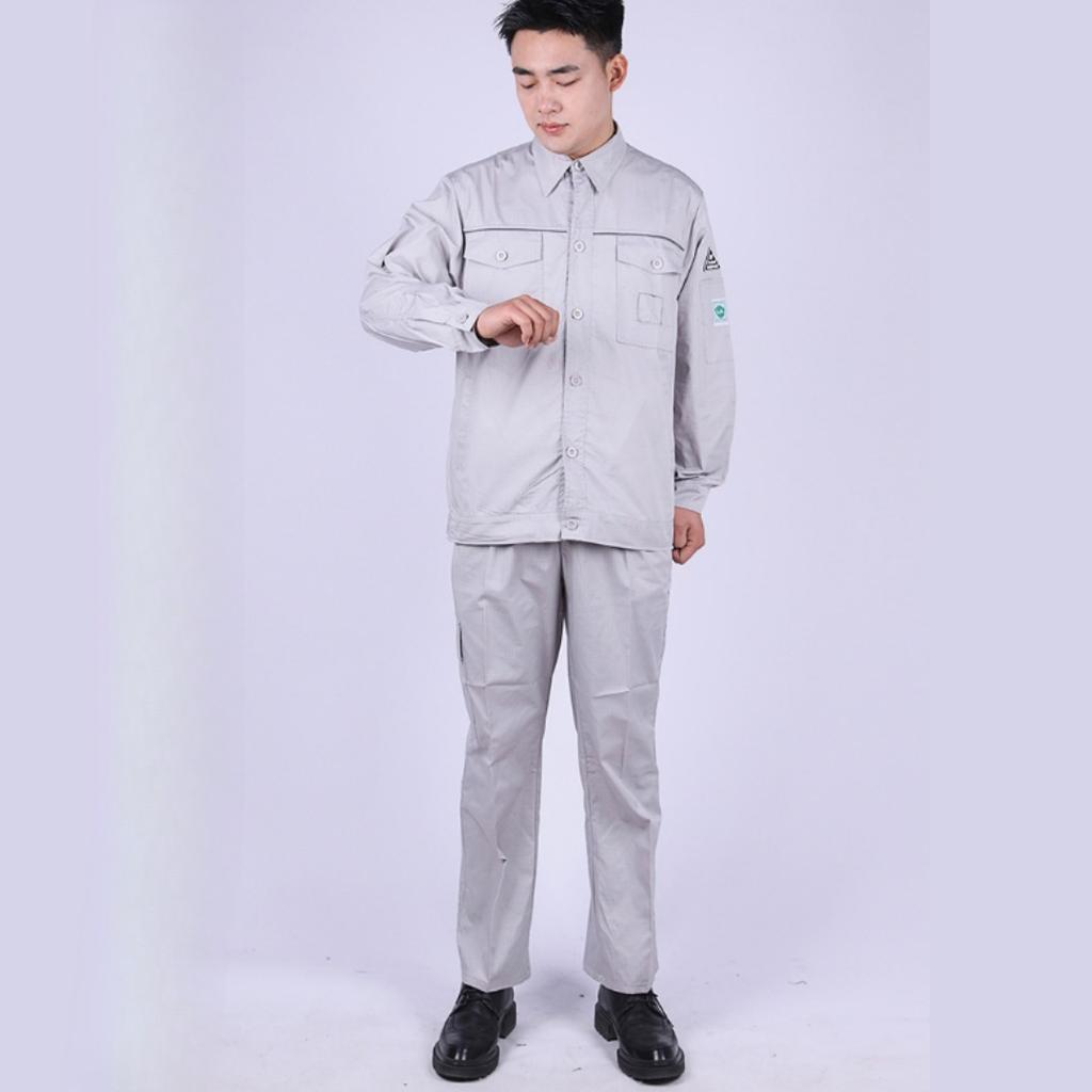 Spring Anti-static Overalls Suit Men's Long-sleeved Thin Tooling Jacket and Trousers 2-piece Suit