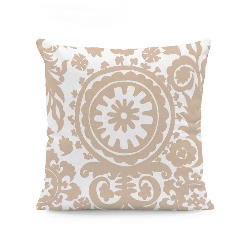 Fashion Beige Geometric Cushion Arrow Petal Lace Texture Cushion Pillow Cover 45X45cm Polyester Decor Living Room Pillowcase