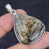 Laguna Lace Agate Gemstone Handmade 925 Sterling Silver Pendant 2.01" r6f21