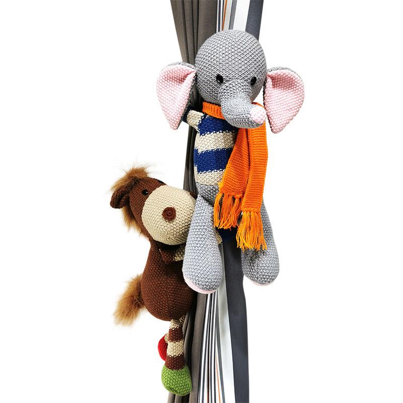 Horse Elephant Deer Bear Plush Curtain Tieback Cartoon Dolls For Home Decor