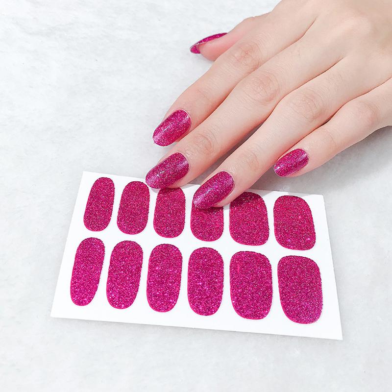 Gradient-Stil Nagellack-Aufkleber Set Selbstklebend Wasserdicht Glitzer Falsche Nagel-Aufkleber