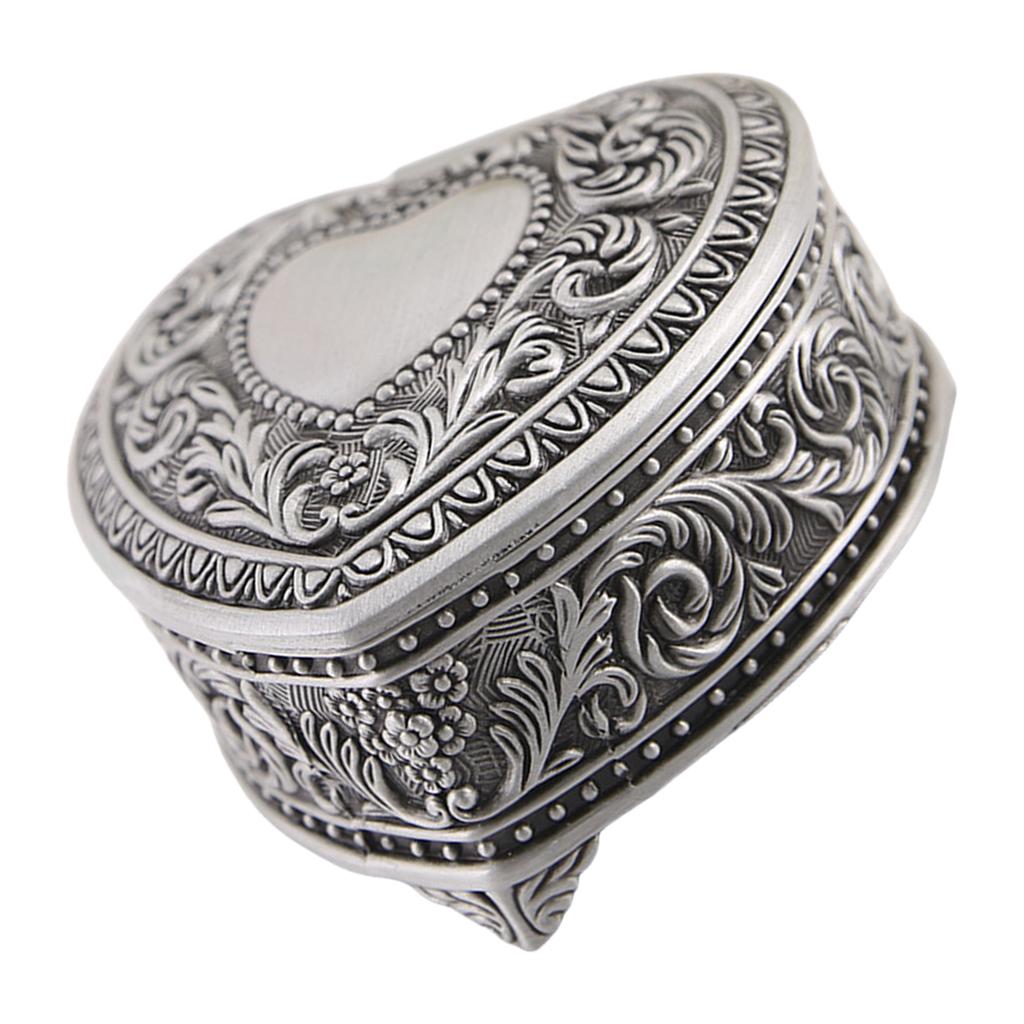 Heart Shaped Jewelry Box Antique Rings Earring Necklace Organizer for Women and Girls Elegant Accessories Holder