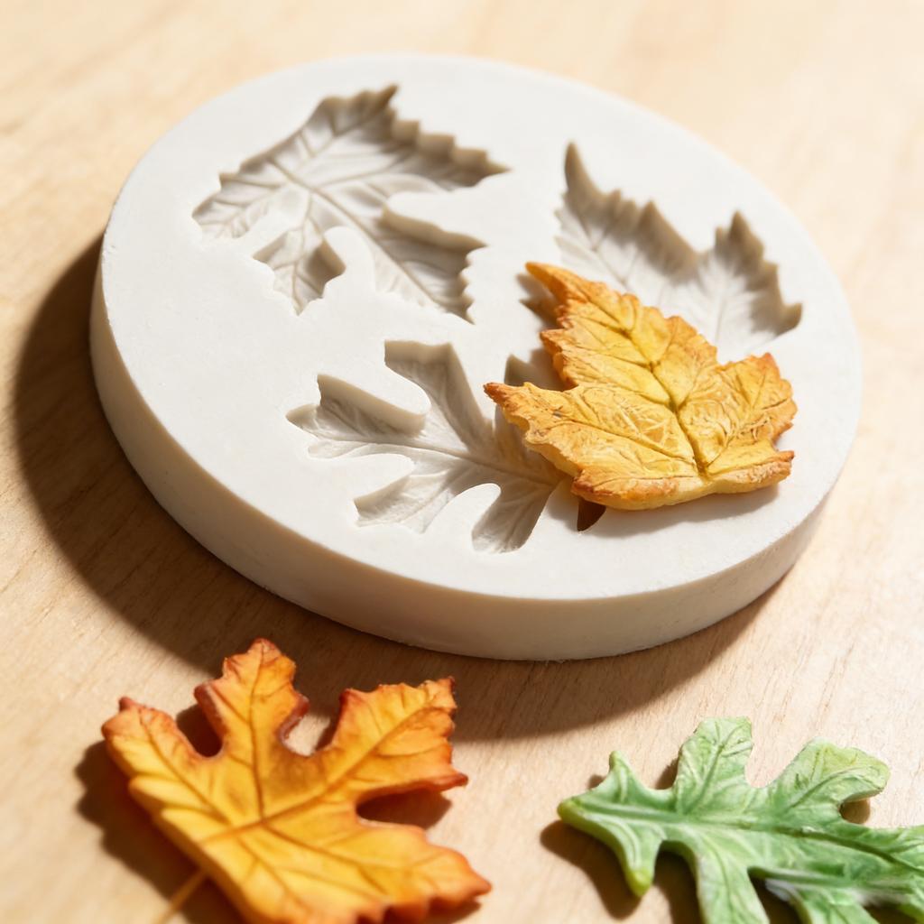 1pc-Maple Leaf Baking Silicone Mold Baking Maple Leaf Green Leaf Cake Decoration Chocolate Mold Clay Mold