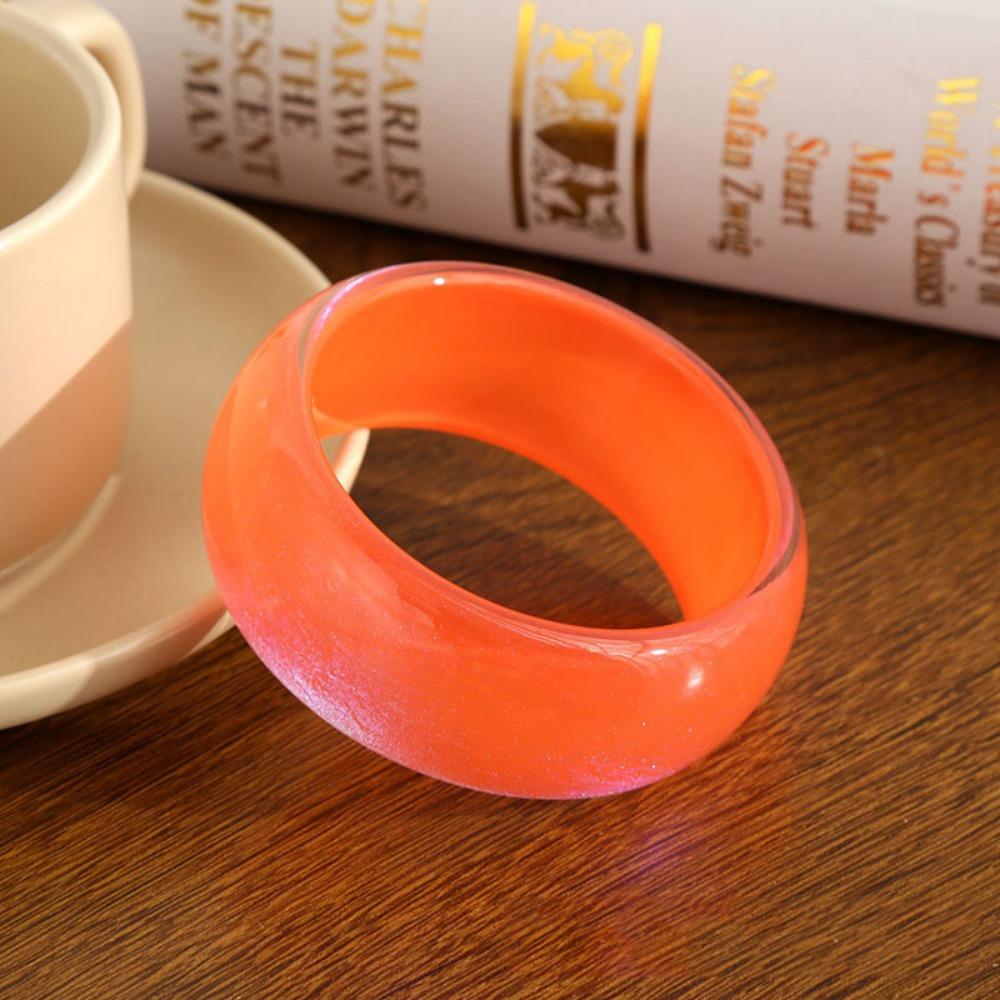 Geometric Design Irregular Wide Bracelet Glitter Big Round Transparent Hand Ring  Gift